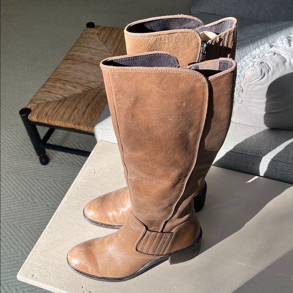 Donald Pliner “Envy” Tan  Knee-High Leather Boots size 8.5 - Picture 2 of 11